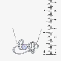 DiamonArt® Preciosa Aurora Borealis Womens CT. T.W. White Cubic Zirconia Sterling Silver Pendant Necklace