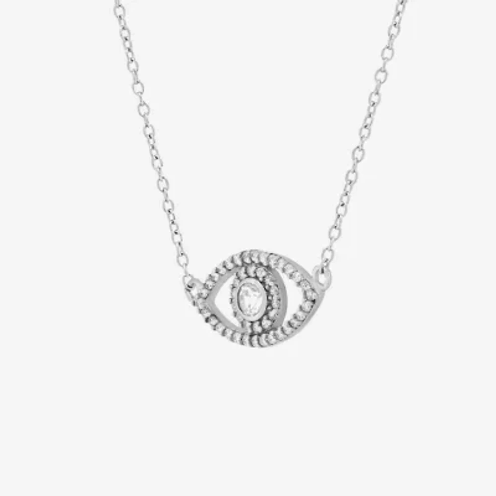 DiamonArt® Womens 5/ CT. T.W. White Cubic Zirconia Sterling Silver Pendant Necklace