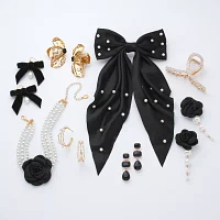 Bijoux Bar Velvet Simulated Pearl Bow Drop Earrings