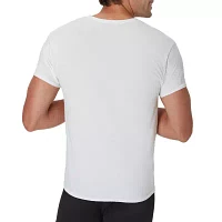 Hanes Ultimate Comfort Blend Mens 4 Pack Short Sleeve V Neck Moisture Wicking T-Shirt