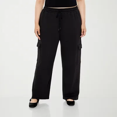 Forever 21 Fleece Cargo Pant Womens Mid Rise Straight Pant-Juniors