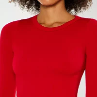 Forever 21 Seamless Womens Crew Neck Long Sleeve Crop Top Juniors