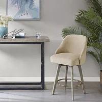 Madison Park Walsh Counter Height Upholstered Swivel Bar Stool