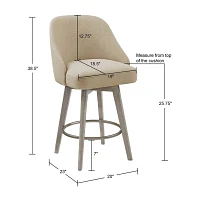 Madison Park Walsh Counter Height Upholstered Swivel Bar Stool