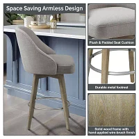 Madison Park Walsh Counter Stool Height Upholstered Swivel Bar