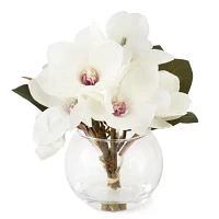 Linden Street 8in  White Magnolia Artificial Plant