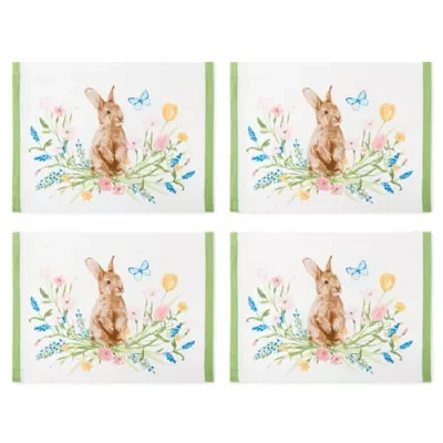 Linden Street Easter Floral Bunny 4-pc. Placemats