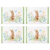 Linden Street Easter Floral Bunny 4-pc. Placemats