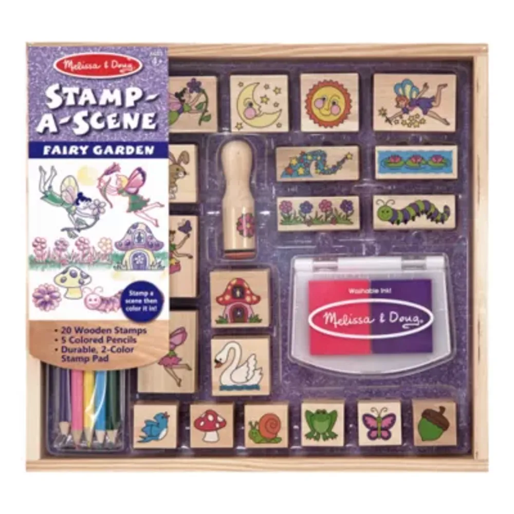Melissa & Doug Stamp-A-Scene Fairy Garden Kids Craft Kit