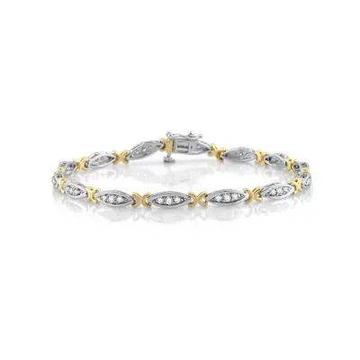 7 1/2 Inch 1 CT.T.W. Natural Diamond 10K Gold Link Bracelet