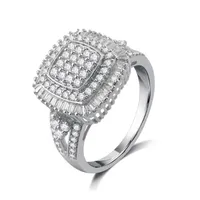 Womens CT. T.W. Natural White Diamond Sterling Silver Halo Cocktail Ring