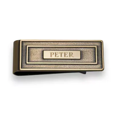 Personalized Antique Brass Dye Money Clip