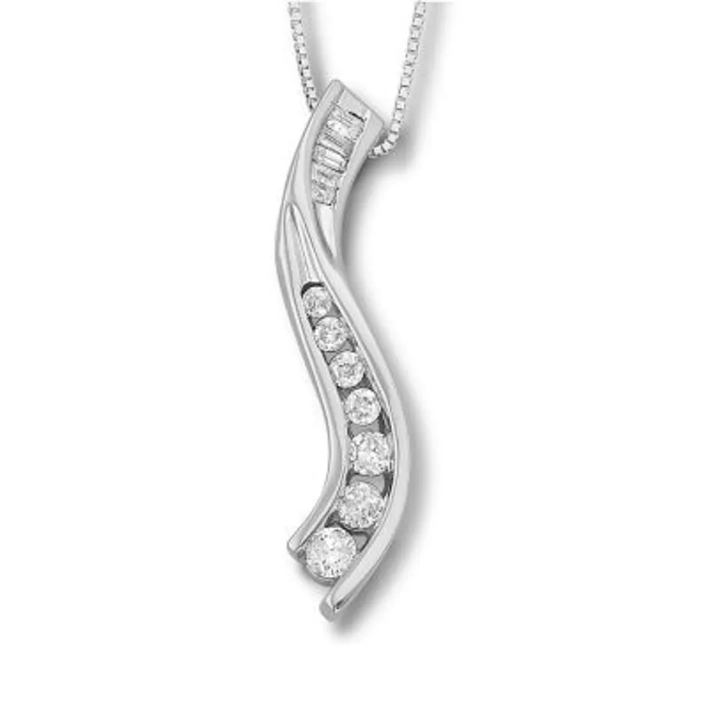 Journey Womens 1/4 CT. T.W. Natural White Diamond Sterling Silver Pendant Necklaces