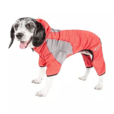 Pet Life ® Active 'Chase Pacer' Heathered Performance 4-Way Stretch Two-Toned Full Body Warm Up