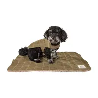 Touchdog ® 2-In-1 Windowpane Plaided Dog Jacket With Matching Reversible Dog Mat