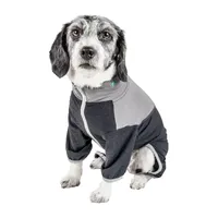 Pet Life ® Active 'Embarker' Heathered Performance 4-Way Stretch Two-Toned Full Body Warm Up