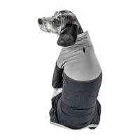 Pet Life ® Active 'Embarker' Heathered Performance 4-Way Stretch Two-Toned Full Body Warm Up