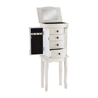 Powell Company Danika White Jewelry Armoire