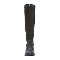 Liz Claiborne Womens Riverside Stacked Heel Riding Boots
