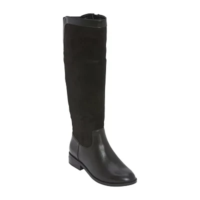 Liz Claiborne Womens Riverside Stacked Heel Riding Boots