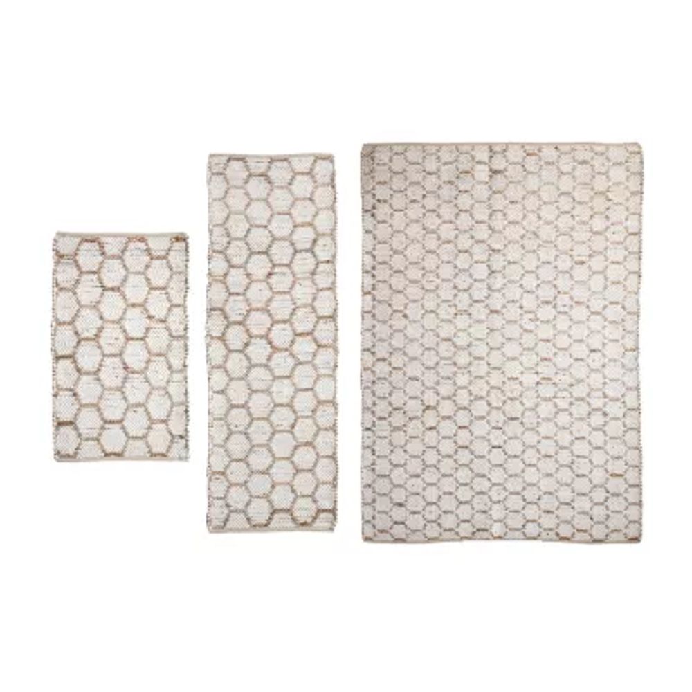 Home Weavers Inc Beehive Modern 3-pc. Bath Rug Set