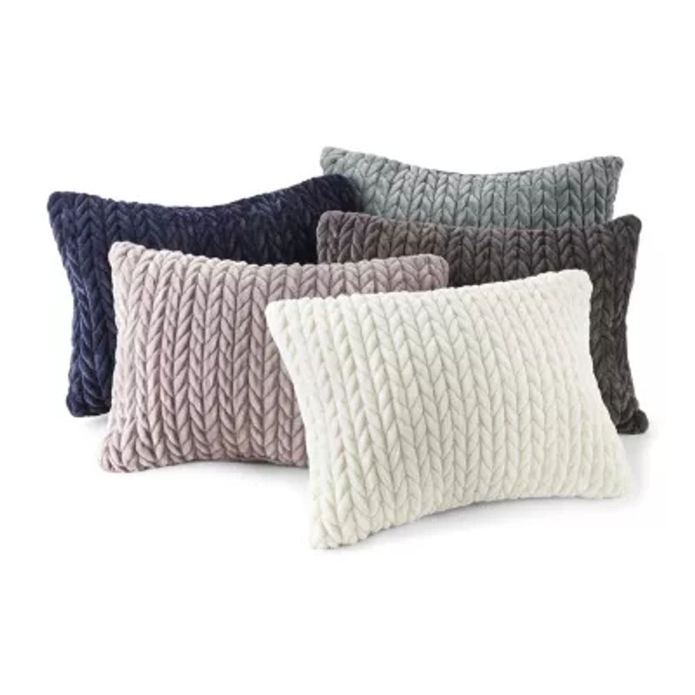 Loom + Forge Chevron Faux Mink Lumbar Throw Pillow