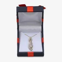 Womens 1 CT. T.W. Natural White Diamond 10K Gold Pendant Necklace