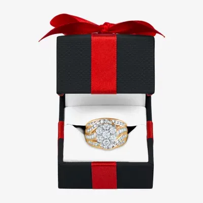 Round 3 CT.T.W. Natural Diamond Side Stone Engagement Ring in 10K or 14K Gold