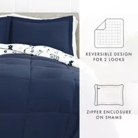 Casual Comfort Premium Down Alternative Forget Me Not Reversible Comforter Set