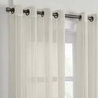 Fieldcrest Heritage Mirron Solid Sheer Grommet Top Single Curtain Panel