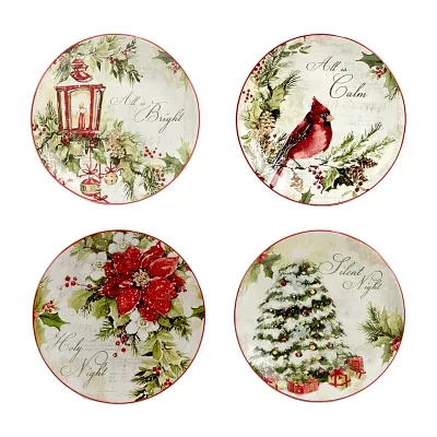 Certified International Silent Night 4-pc. Earthenware Dessert Plate