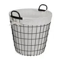 Cheungs Lined Metal Wire Laundry Basket