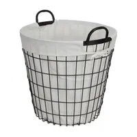 Cheungs Lined Metal Wire Laundry Basket