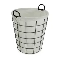 Cheungs Lined Metal Wire Laundry Basket