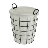 Cheungs Lined Metal Wire Laundry Basket