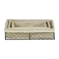 Cheungs Set Of 3 Lined Rectangular Wire Tray