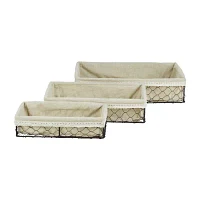 Cheungs Set Of 3 Lined Rectangular Wire Tray