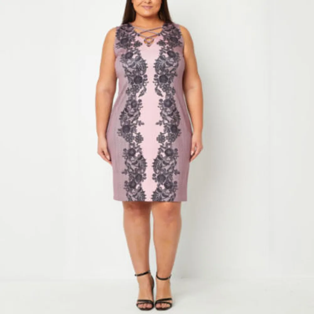 bold elements sleeveless floral bodycon dress