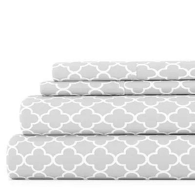 Casual Comfort™ Premium Ultra Soft Quatrefoil Pattern Microfiber Wrinkle Free Sheet Set