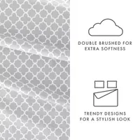 Casual Comfort™ Premium Ultra Soft Quatrefoil Pattern Microfiber Wrinkle Free Sheet Set