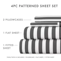 Casual Comfort™ Premium Ultra Soft Ribbon Pattern Microfiber Wrinkle Free Sheet Set