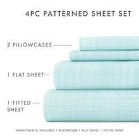 Casual Comfort™ Premium Ultra Soft Thatch Pattern Microfiber Wrinkle Free Sheet Set
