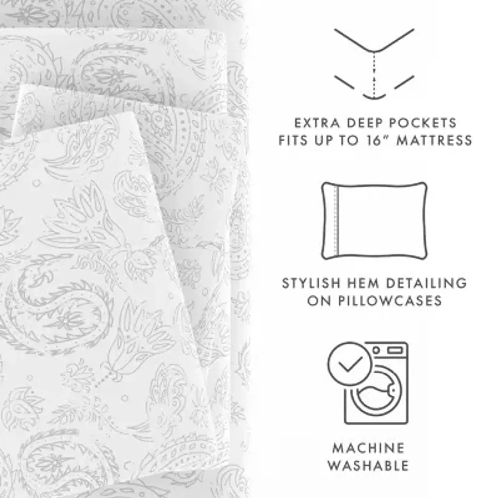 Casual Comfort™ Premium Ultra Soft Coarse Paisley Pattern Sheet Set