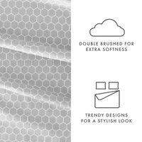 Casual Comfort Ultra Soft Honeycomb Pattern 4 Piece Bed Sheet Set