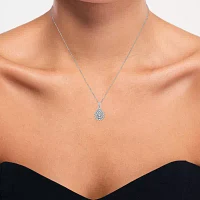 (G-H / Si2-I1) Womens 1/3 CT. T.W. Lab Grown White Diamond 10K White Gold Pear Pendant Necklace