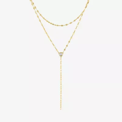 Diamond Addiction (G-H / Si2-I1) Womens 1/10 CT. T.W. Lab Grown White Diamond 10K Gold Y Necklace