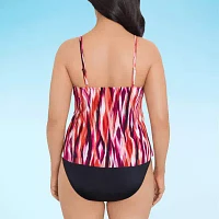 Trimshaper Abstract Tankini Swimsuit Top