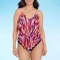 Trimshaper Abstract Tankini Swimsuit Top