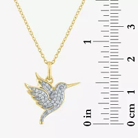 Hummingbird (G-H / Si2-I1) Womens 1/10 CT. T.W. Lab Grown White Diamond 14K Gold Over Silver Sterling Silver Pendant Necklace