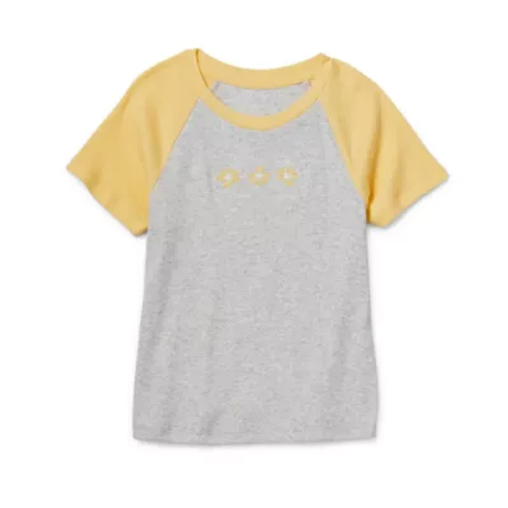 Thereabouts Little & Big Girls Rib Round Neck Short Sleeve T-Shirt